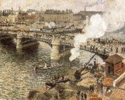 Camille Pissarro Pont Boiedieu in Rouen in a Drizzle oil painting picture wholesale